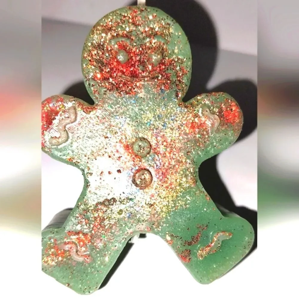Hand crafted limited edition Gingerbread man candle